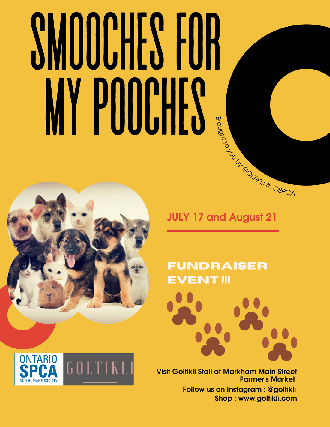 Smooches for Pooches- A fundraiser event with OSPCA